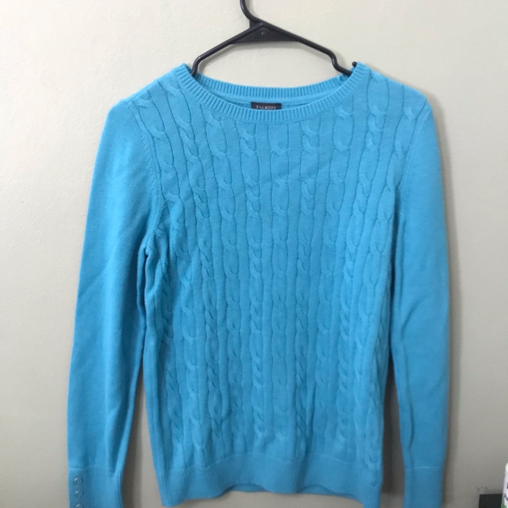 Blue Cable Knit Sweater